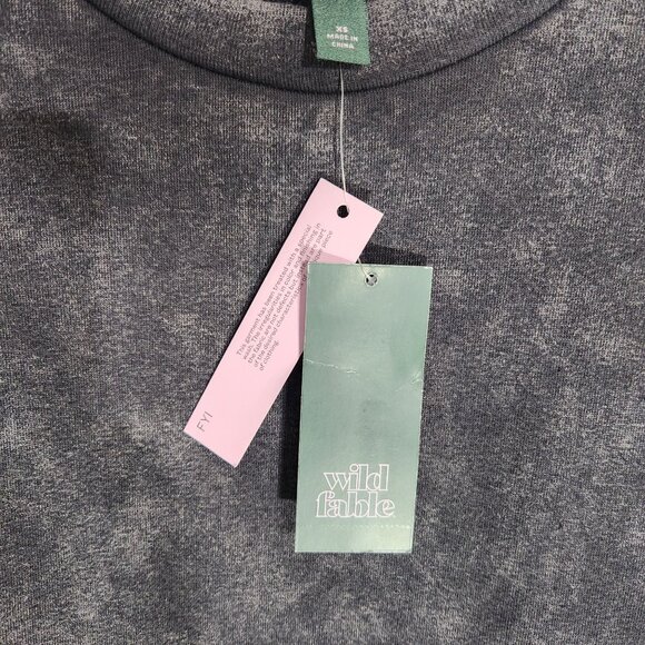 Wild Fable XS Washed Black Tiered Long-Sleeve Mini Dress - Picture 3 of 14